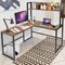 Costway Industrial L-Shaped Desk w/Hutch Bookshelf 55'' Corner Computer Desk Gaming Table